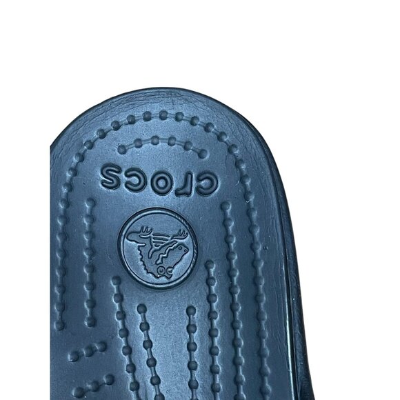 Womens Crocs Black Platform Sandals‎ W11 With Silver Buckle Accent - Picture 8 of 11